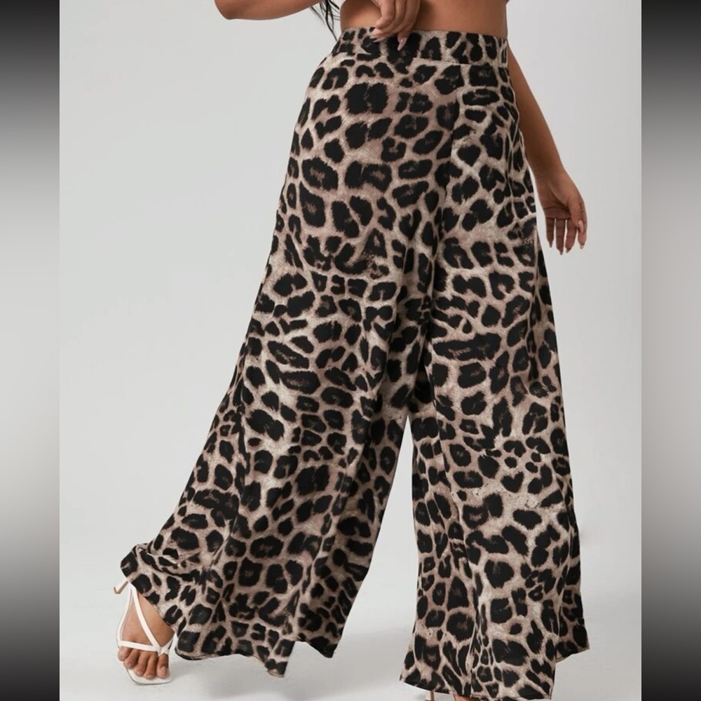 COPY - SHEIN Clasi Plus Wide Leg Leopard Print Pants